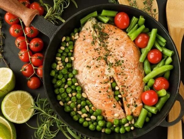 Peixe com vegetais